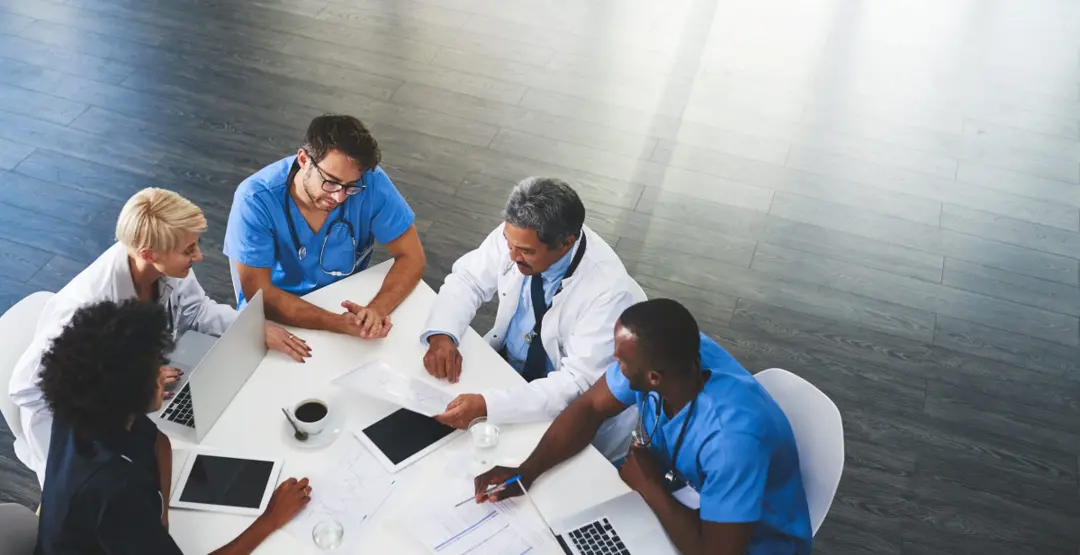 Healthcare professionals in consultation